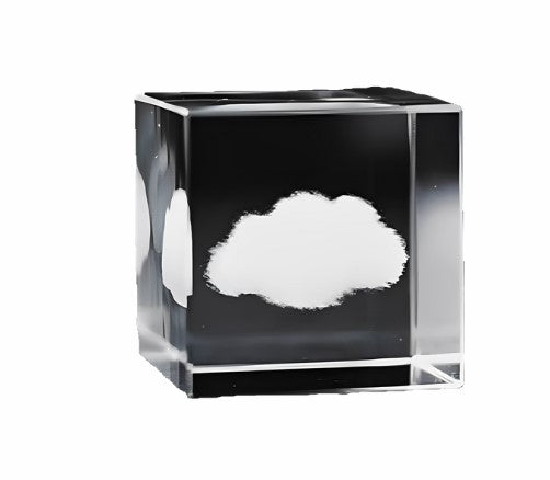 Transparent glass crystal ball with rain cloud design, a perfect feng shui home decor piece for harmony and prosperity.