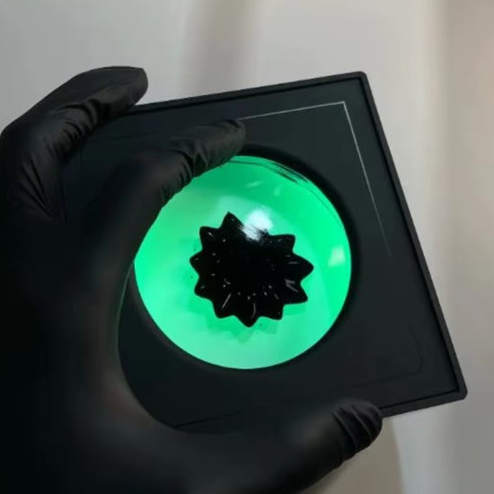 Sound-responsive magnetic fluid light with ambient LED effects for home and office décor.